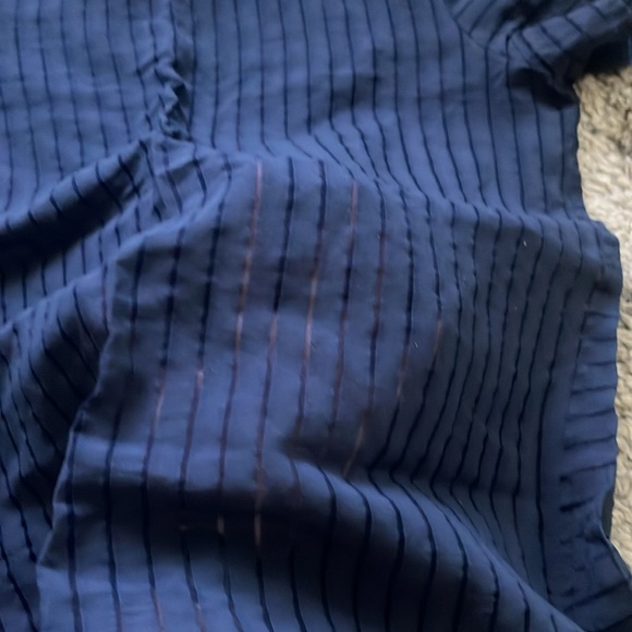 J Crew Size 4 Navy Striped Sheer Tee - Picture 4 of 6